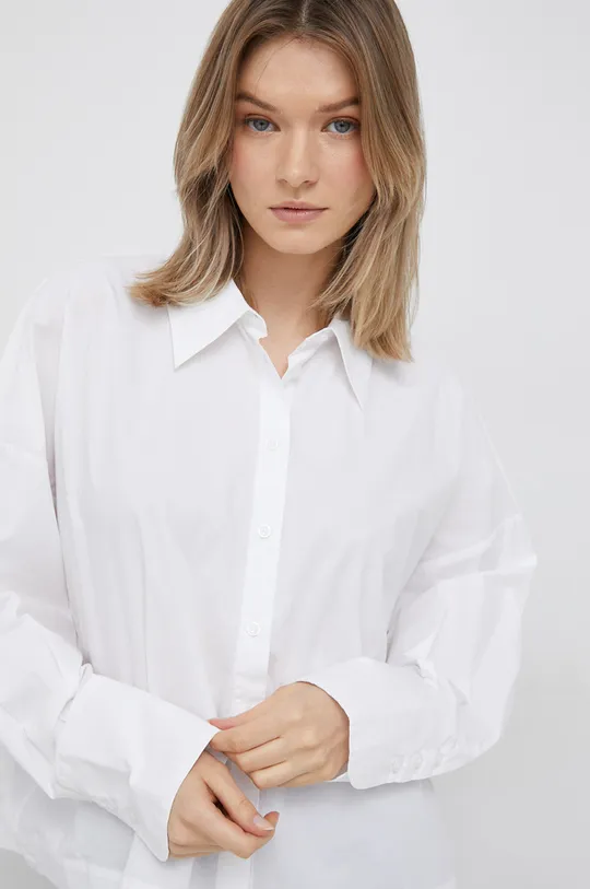 λευκό Βαμβακερό πουκάμισο Sisley