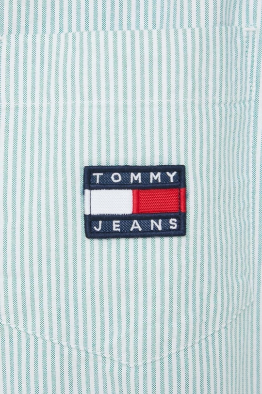 Bavlnená košeľa Tommy Jeans tyrkysová