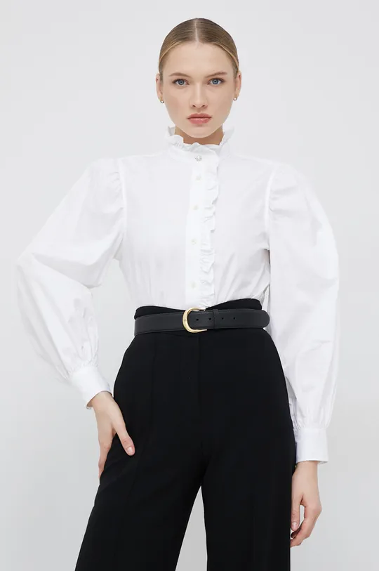 λευκό Βαμβακερό πουκάμισο Lauren Ralph Lauren Γυναικεία