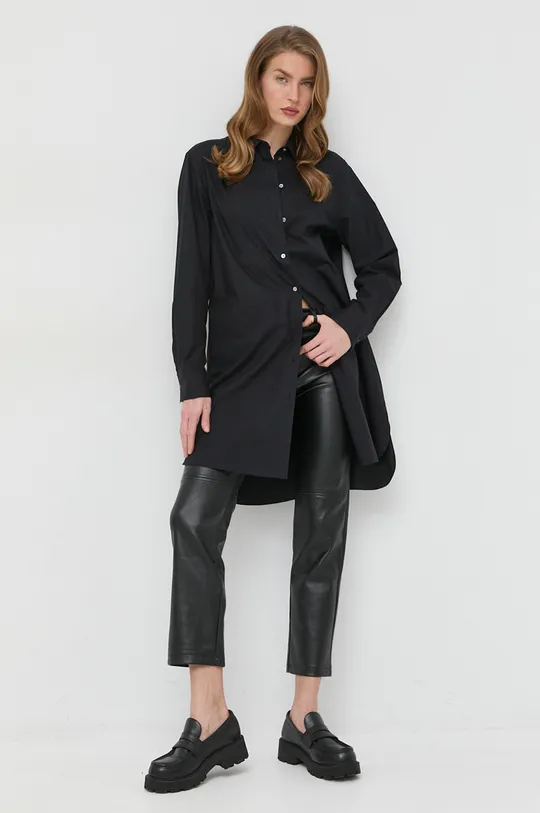 čierna Bavlnená košeľa Karl Lagerfeld Dámsky