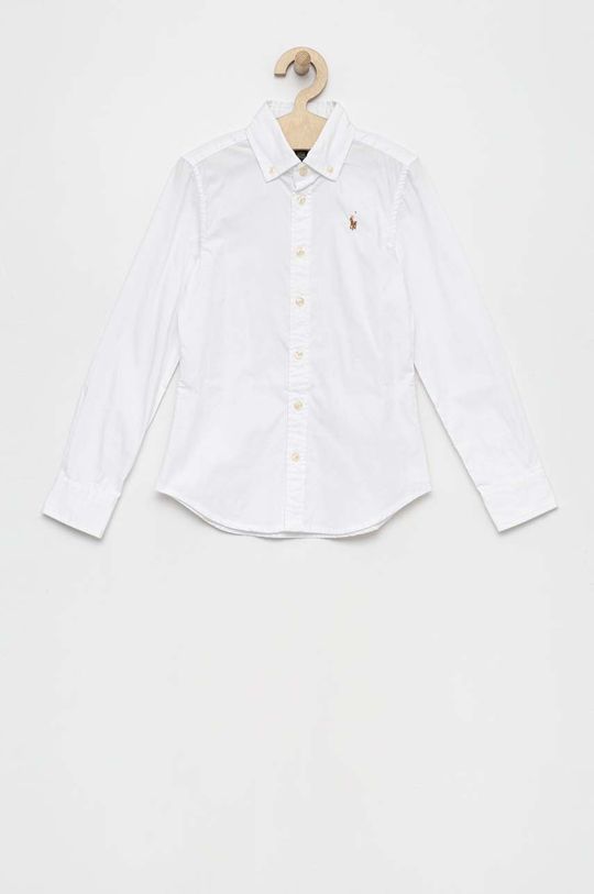 biały Polo Ralph Lauren koszula bawełniana dziecięca Dziewczęcy