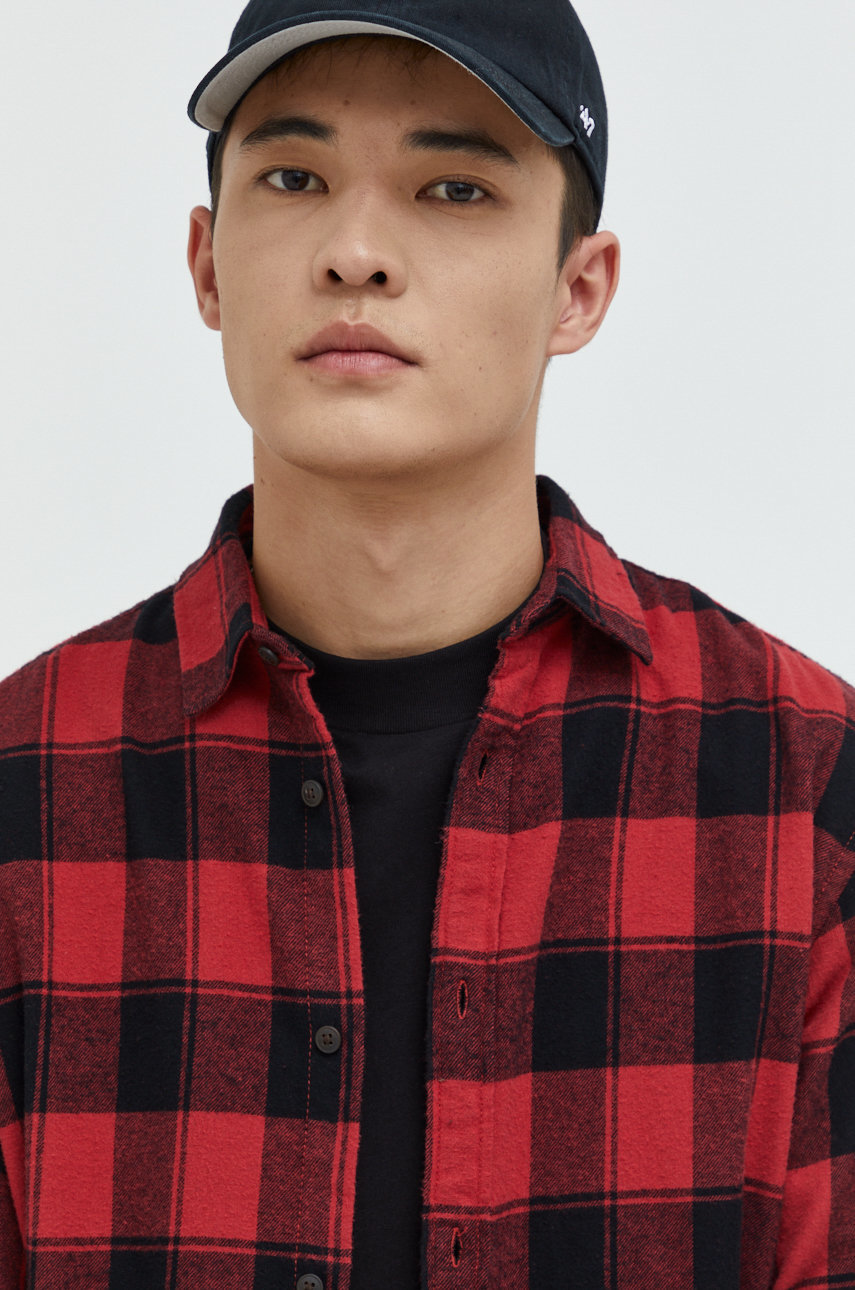 Jack & Jones koszula bawełniana, męska kolor czerwony regular z