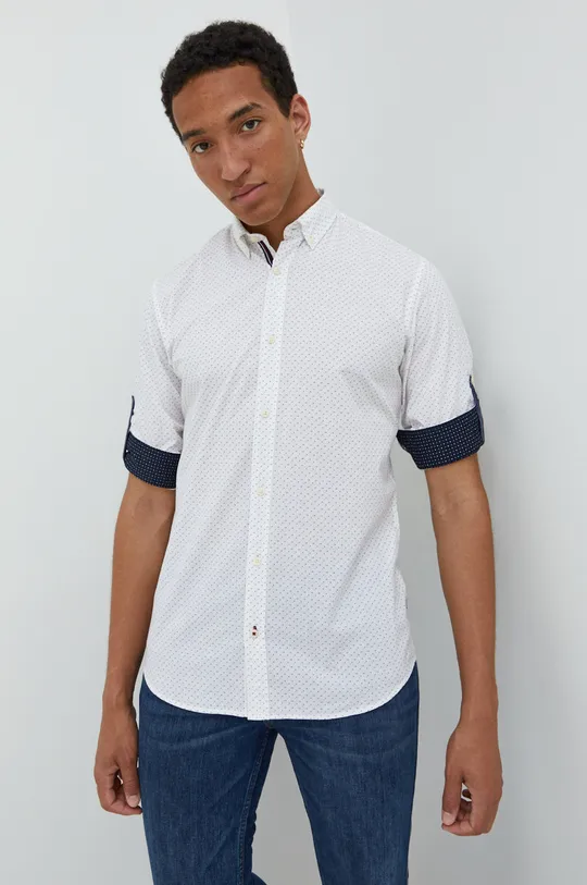λευκό Βαμβακερό πουκάμισο Jack & Jones Ανδρικά