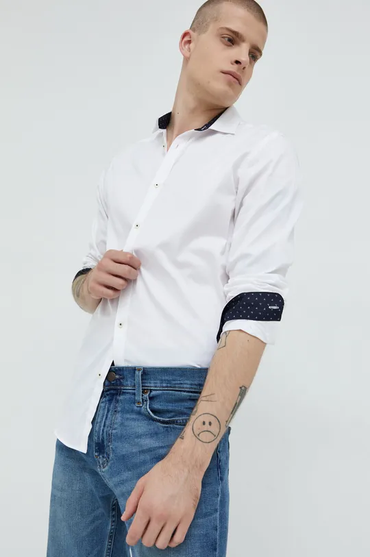 белый Хлопковая рубашка Premium by Jack&Jones