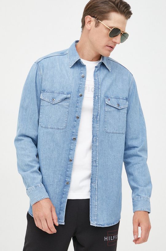 jasny niebieski Tommy Hilfiger koszula jeansowa Męski