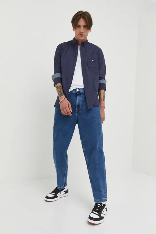 Βαμβακερό πουκάμισο Tommy Jeans  100% Βαμβάκι