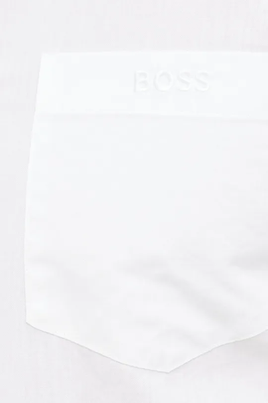 Παιδικό βαμβακερό πουκάμισο BOSS λευκό