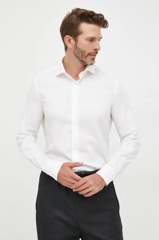 bijela Pamučna košulja Emporio Armani