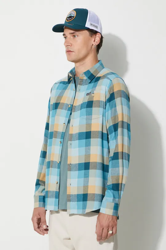 turquoise Columbia shirt Cornell Woods Flannel LS