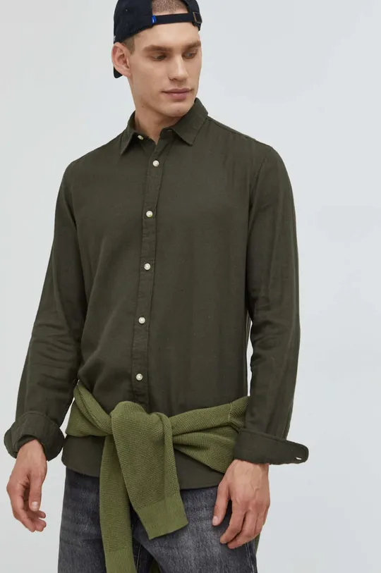 πράσινο Βαμβακερό πουκάμισο Produkt by Jack & Jones Ανδρικά