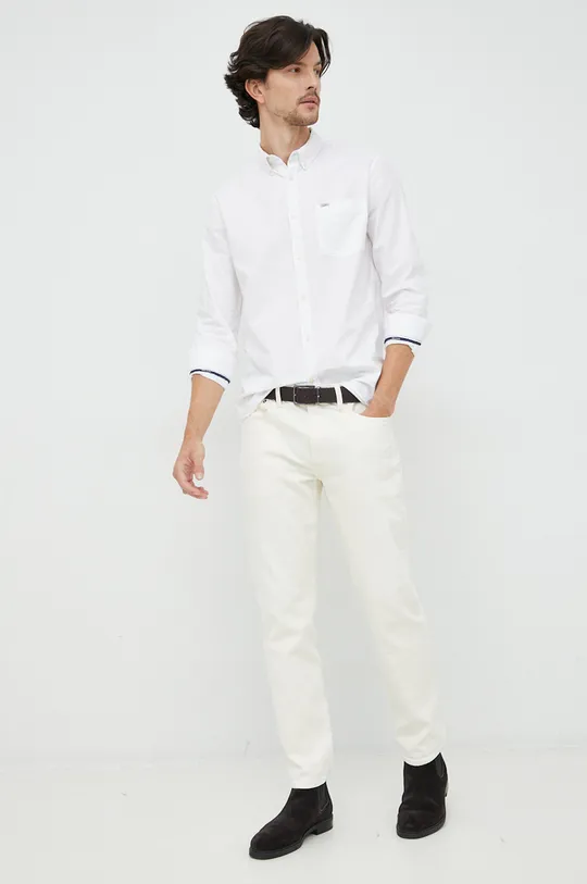 Βαμβακερό πουκάμισο Pepe Jeans λευκό