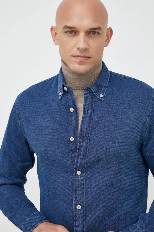 μπλε Βαμβακερό πουκάμισο Selected Homme Ανδρικά