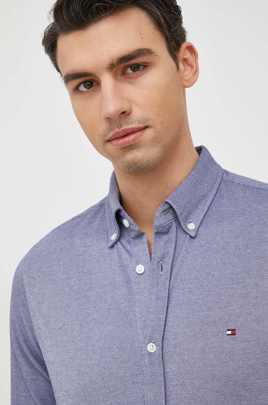 Рубашка Tommy Hilfiger мужская цвет белый slim воротник button-down ...