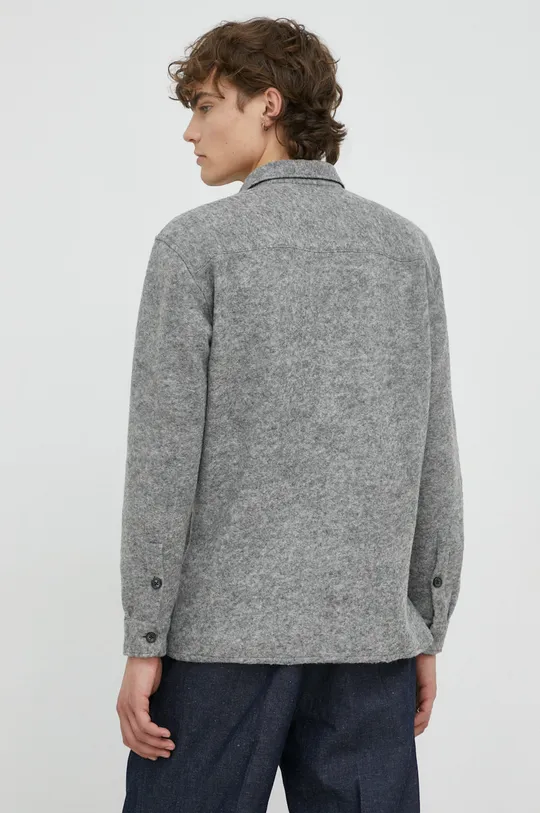 sivá Vlnená košeľa Bruuns Bazaar Wool Reeves