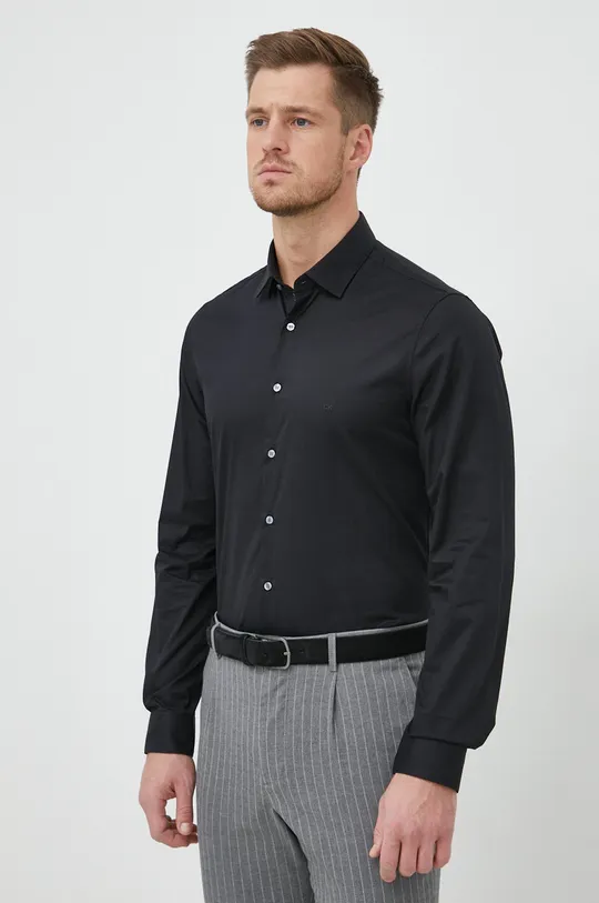 μαύρο Βαμβακερό πουκάμισο Calvin Klein