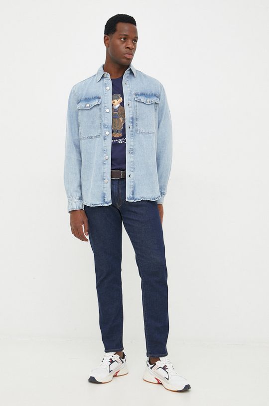 Sisley koszula jeansowa 100 % Bawełna