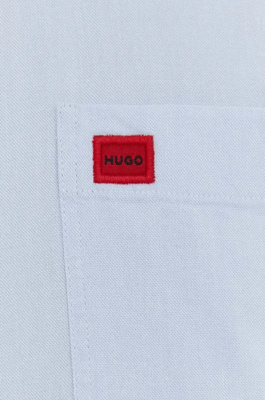 Хлопковая рубашка HUGO голубой