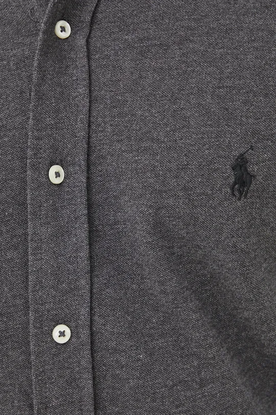 Хлопковая рубашка Polo Ralph Lauren серый