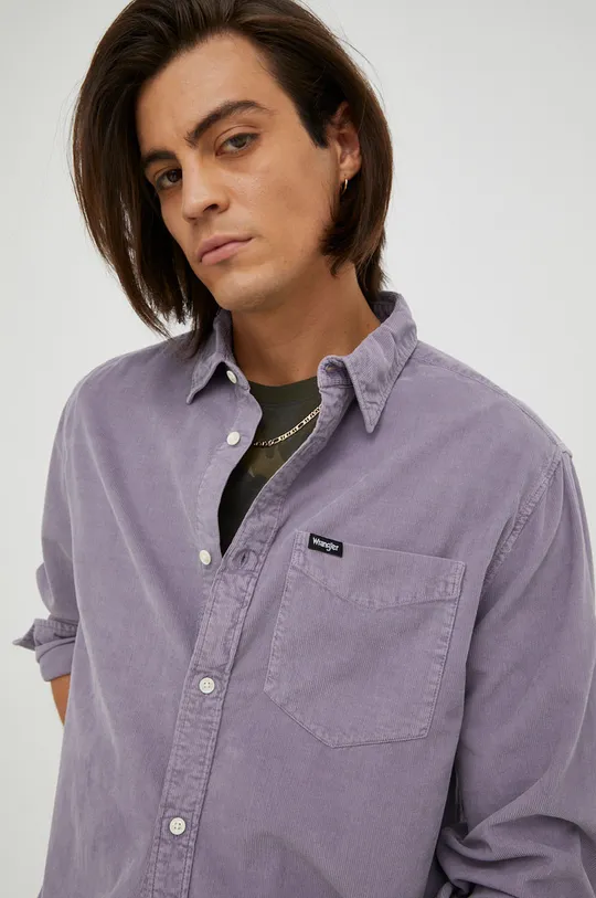 fialová Bavlnená košeľa Wrangler