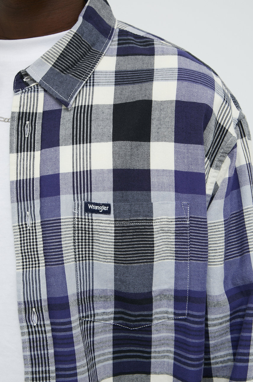 Хлопковая рубашка Wrangler мужская regular классический воротник ...