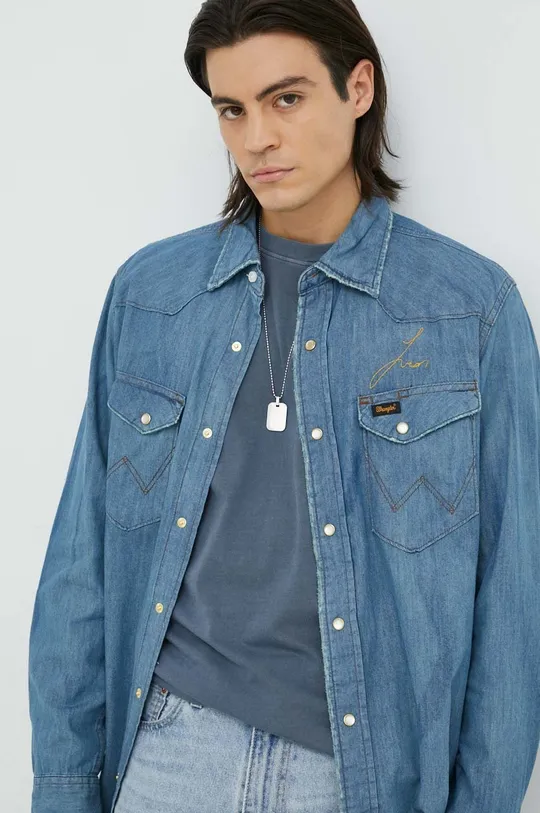 niebieski Wrangler koszula jeansowa x Leon Bridges