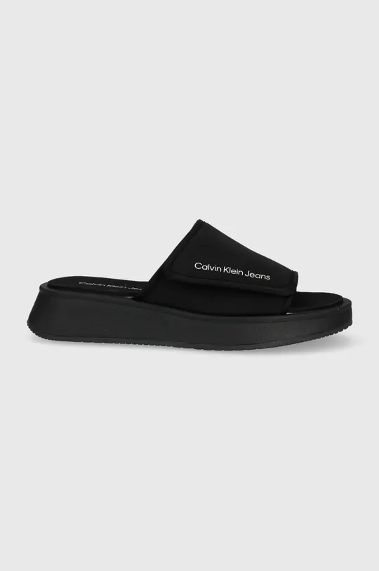 čierna Šľapky Calvin Klein Jeans One-strap Sandal Dámsky