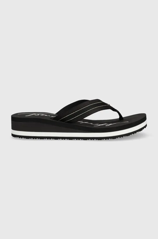 μαύρο Σαγιονάρες Tommy Hilfiger Mid Siganture Beach Sandal Wmn Γυναικεία