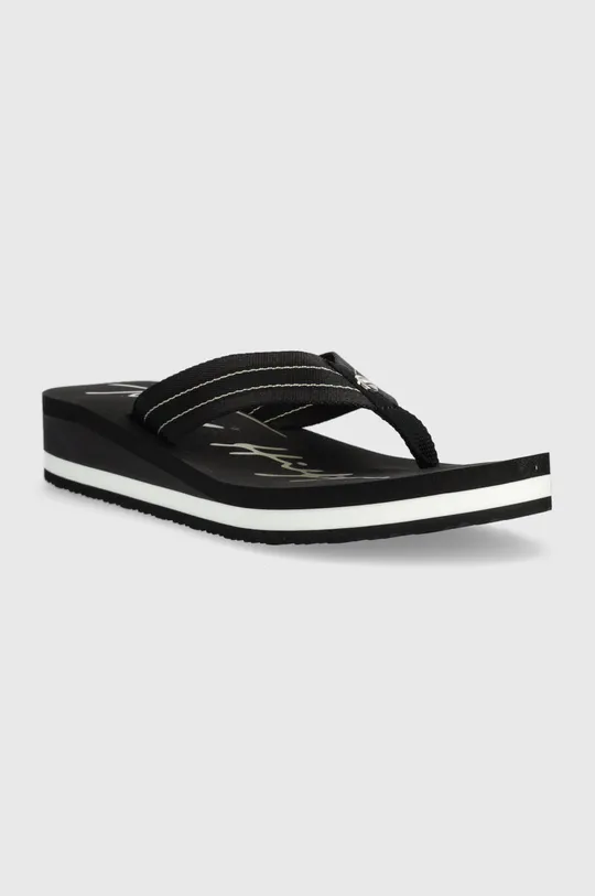 Σαγιονάρες Tommy Hilfiger Mid Siganture Beach Sandal Wmn μαύρο