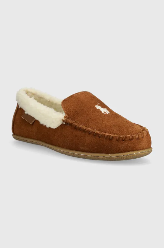 Semišové papuče Polo Ralph Lauren Collins hnedá