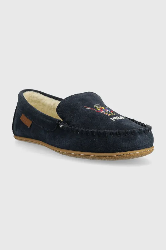 Kožne kućne papuče Polo Ralph Lauren mornarsko plava
