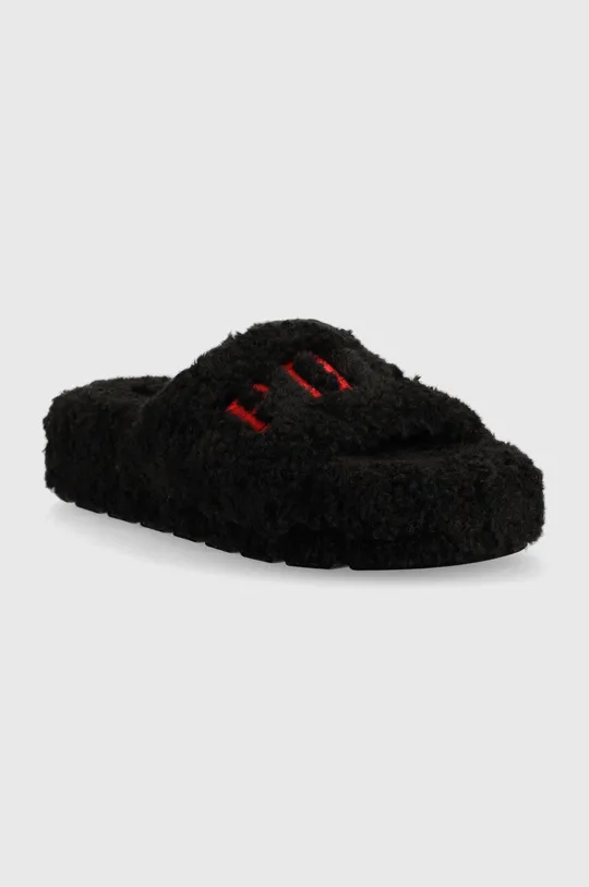 Papuče Polo Ralph Lauren Black Chunky Sherpa čierna