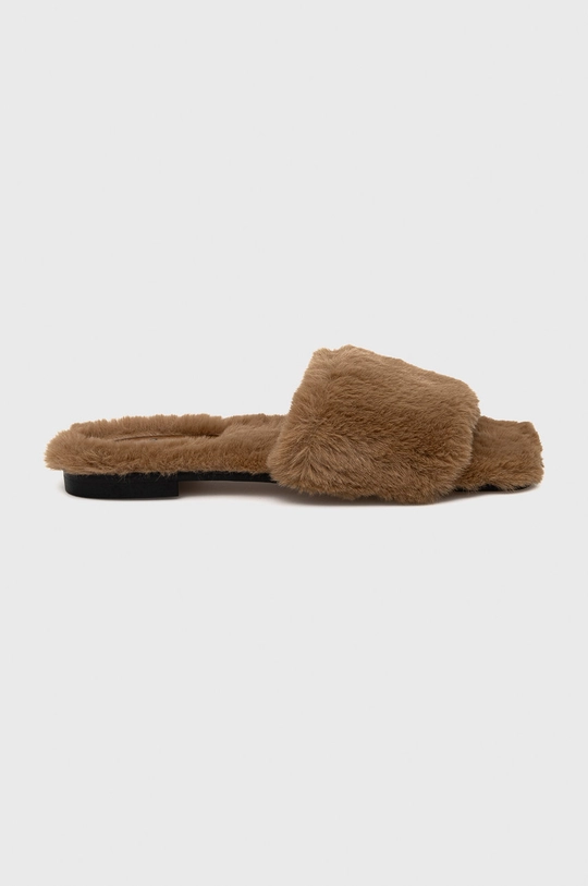 béžová Papuče HUGO Lola Slipper-fur Dámsky