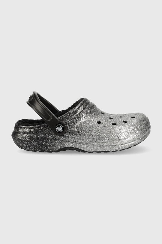 srebrny Crocs klapki Classic Glitter Lined Clog Damski