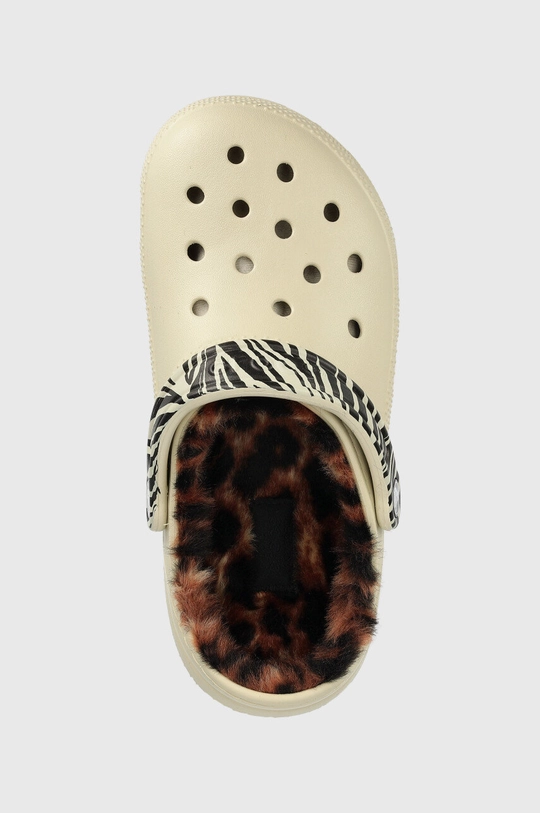 beżowy Crocs Kapcie Classic Lined Animal Remix Clog