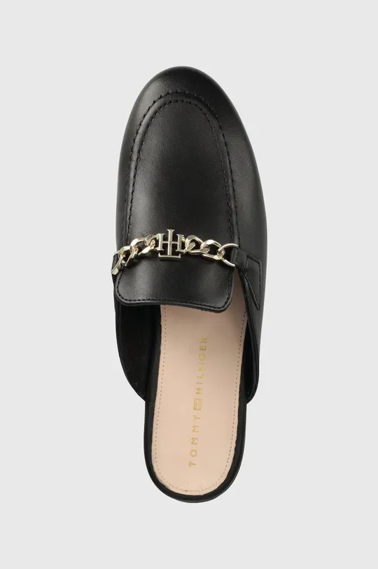 μαύρο Δερμάτινες παντόφλες Tommy Hilfiger Th Chain Mule Loafer