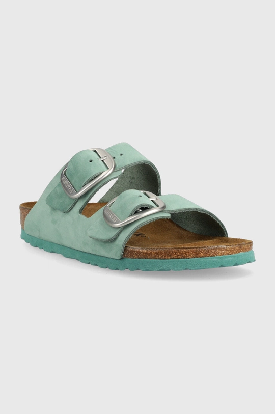 Birkenstock papucs velúrból türkiz