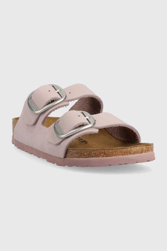 Birkenstock klapki skórzane Arizona Big Buckle fioletowy