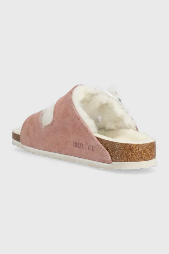 Birkenstock kapcie zamszowe Arizona Shearling Cholewka: Skóra zamszowa, Wnętrze: Wełna, Podeszwa: Materiał tekstylny