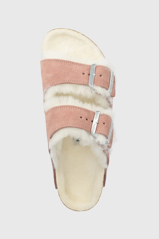 rózsaszín Birkenstock velúr papucs Arizona Shearling