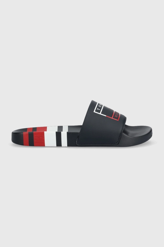 granatowy Tommy Hilfiger klapki Strips Hilfiger Pool Slide Męski