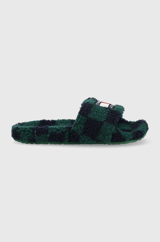 zielony Tommy Jeans kapcie Tommy Jeans Flag Slipper Męski