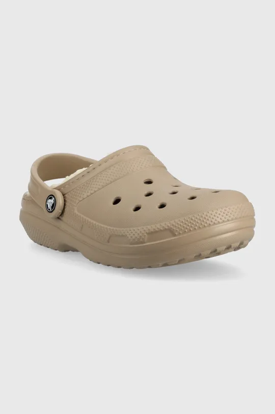 Papuče Crocs Classic Lined Clog hnedá