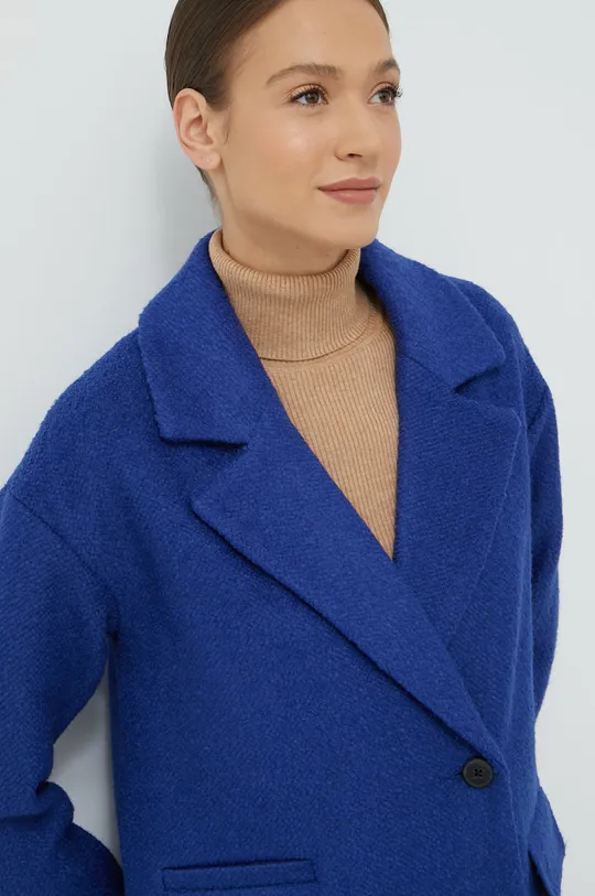 niebieski Vero Moda płaszcz z domieszką wełny
