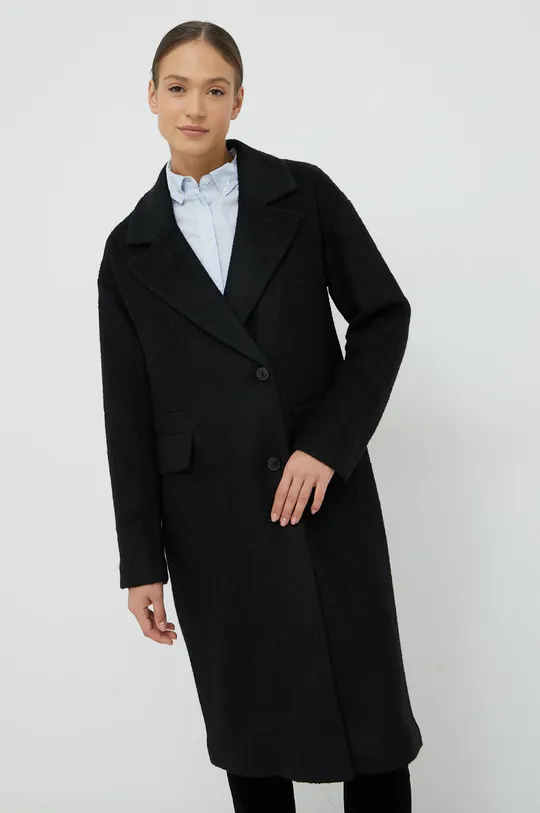Kabát s prímesou vlny Vero Moda čierna