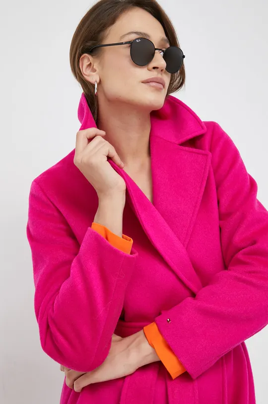 ροζ Μάλλινο παλτό Tommy Hilfiger Γυναικεία