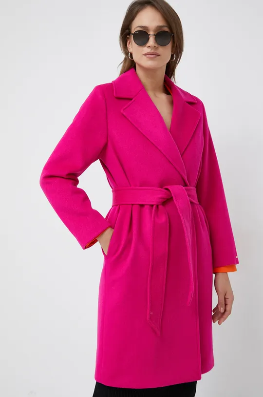ροζ Μάλλινο παλτό Tommy Hilfiger