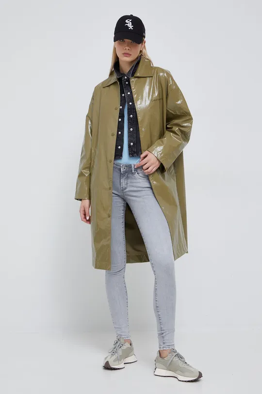 πράσινο Αδιάβροχο παλτό Calvin Klein Jeans Γυναικεία