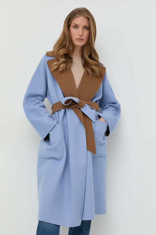 modrá Obojstranný vlnený kabát Weekend Max Mara Dámsky