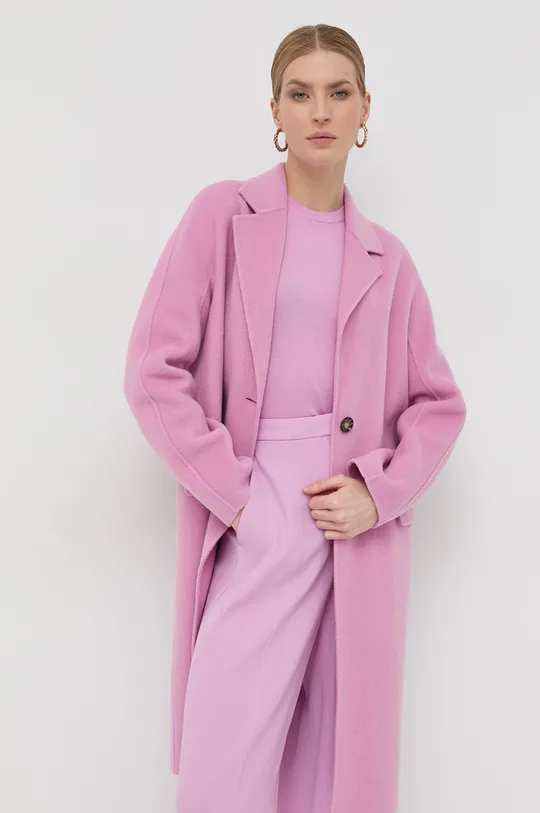 ružová Vlnený kabát BOSS Dámsky