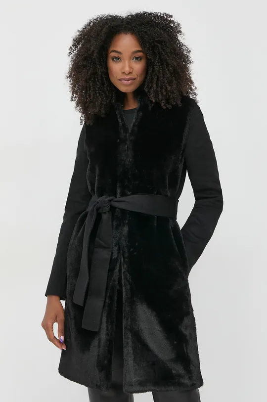 μαύρο Παλτό από μείγμα μαλλιού Twinset Γυναικεία
